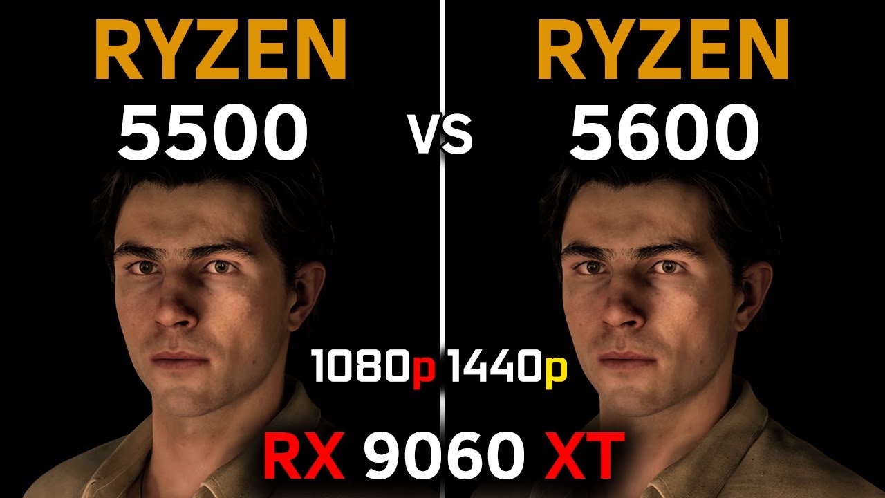 RX 9060 XT | Ryzen 5 5500 vs Ryzen 5 5600 | 1080p, 1440p | FSR 4 | Best Budget CPU 2025?