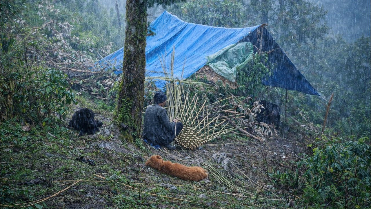 Heavy Rain in a Beautiful Nepali Village | Calm Rural Lifestyle