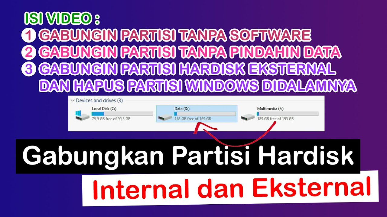 Cara Menggabungkan Partisi Hardisk Tanpa Menghapus Data ~ Gabungkan Partisi Hardisk Eksternal