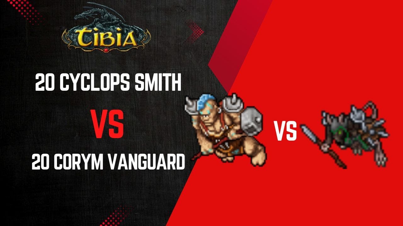 👁️🔨 20 Cyclops Smith vs 20 Corym Vanguard 🐀🧙 | Tibia Versus ⚔️
