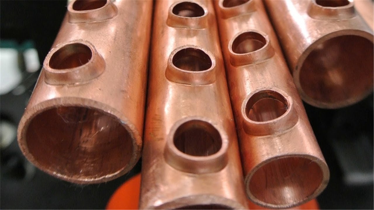 CNC pipe punching flanging machine,Air Conditioner Cooling System copper tube flange hole punching