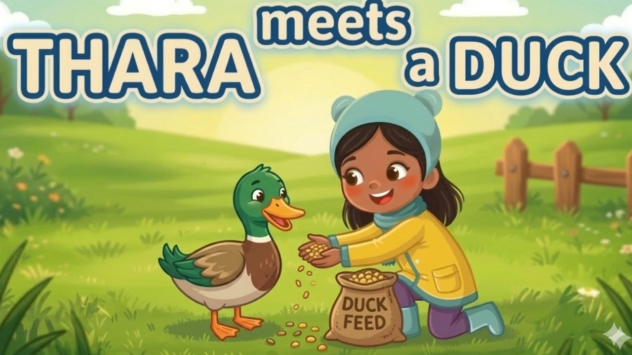 Thara meets Duck  |Duck Sound for Kids | quack quack | Toddler Learning #learnanimals