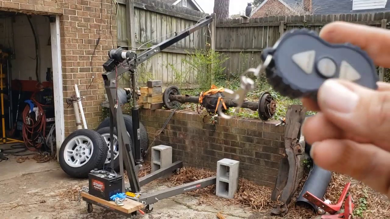 Engine hoist turned to electric crane with a winch