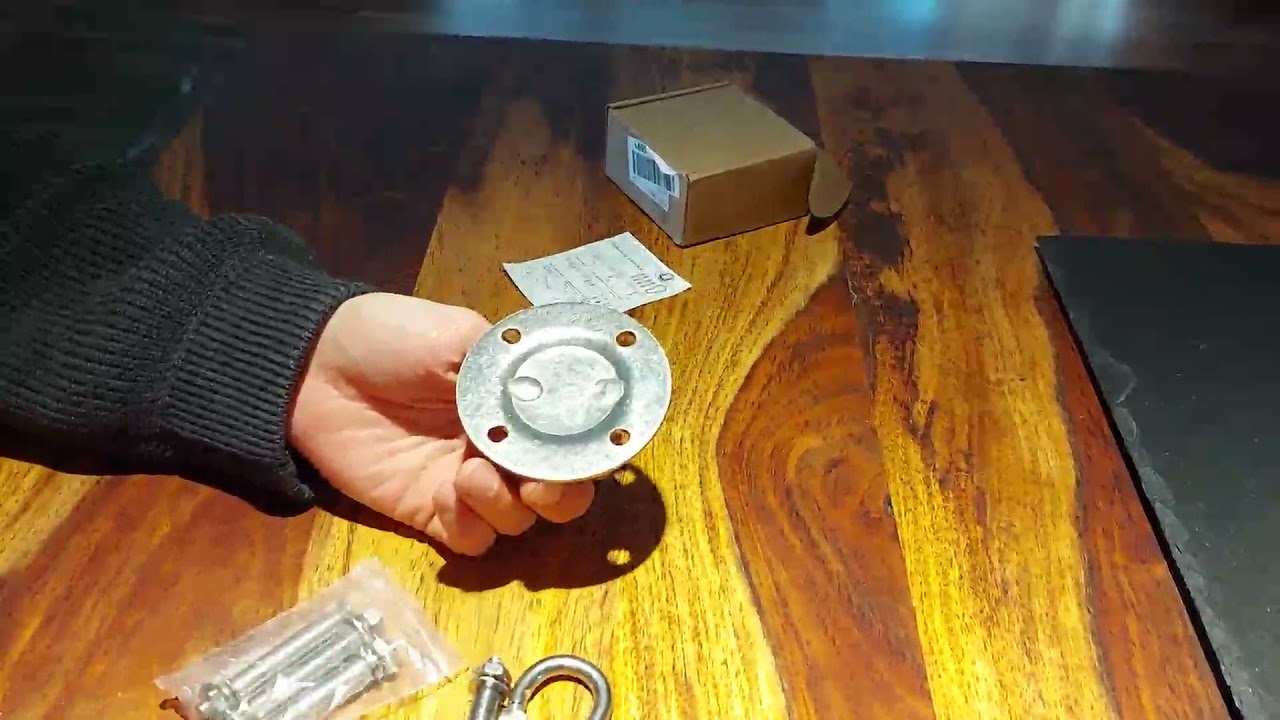 Poprkdre Deckenhaken Hängesessel，Edelstahl boxsack deckenhalterung bis 400KG, Bügel ist schief anges