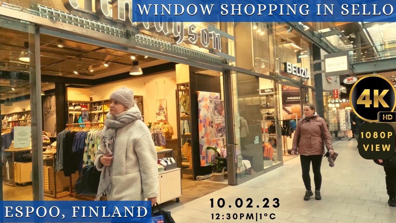 SELLO MALL, Espoo, Finland! 🇫🇮- 4K-HDR Window Shopping! (19min)