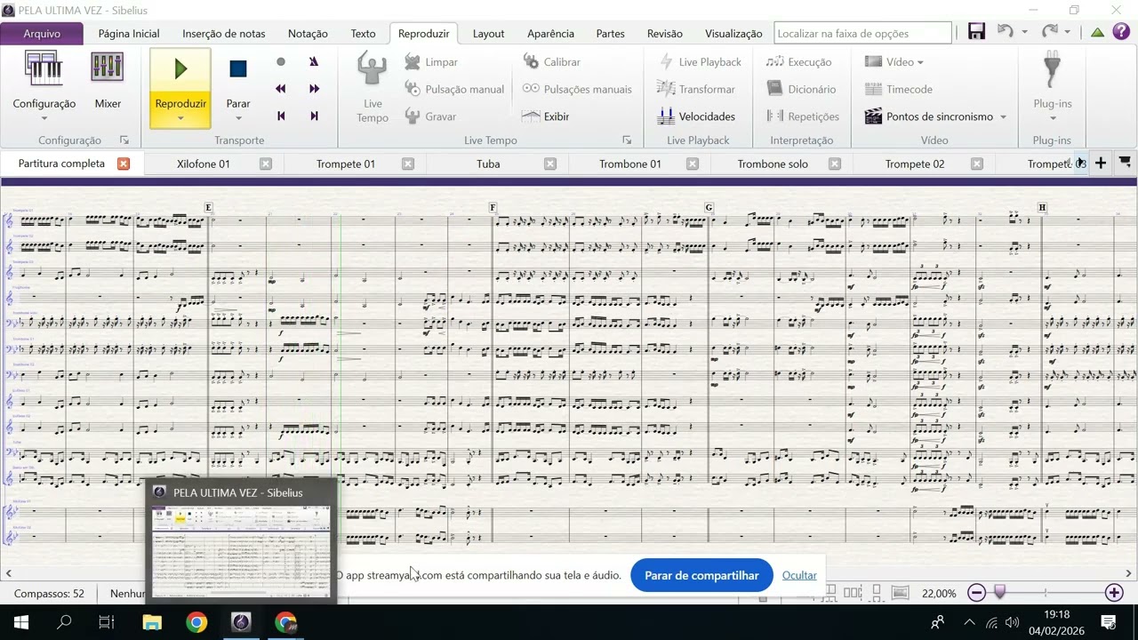 FAMA - PELA ULTIMA VEZ - PARTITURA COMPLETA