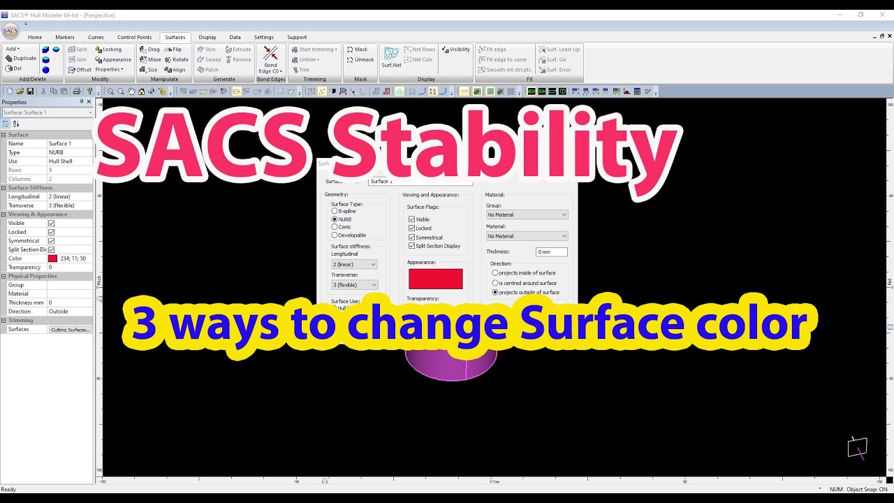 Three way to change Surface Color in SACS Stability | Naval Architect For All