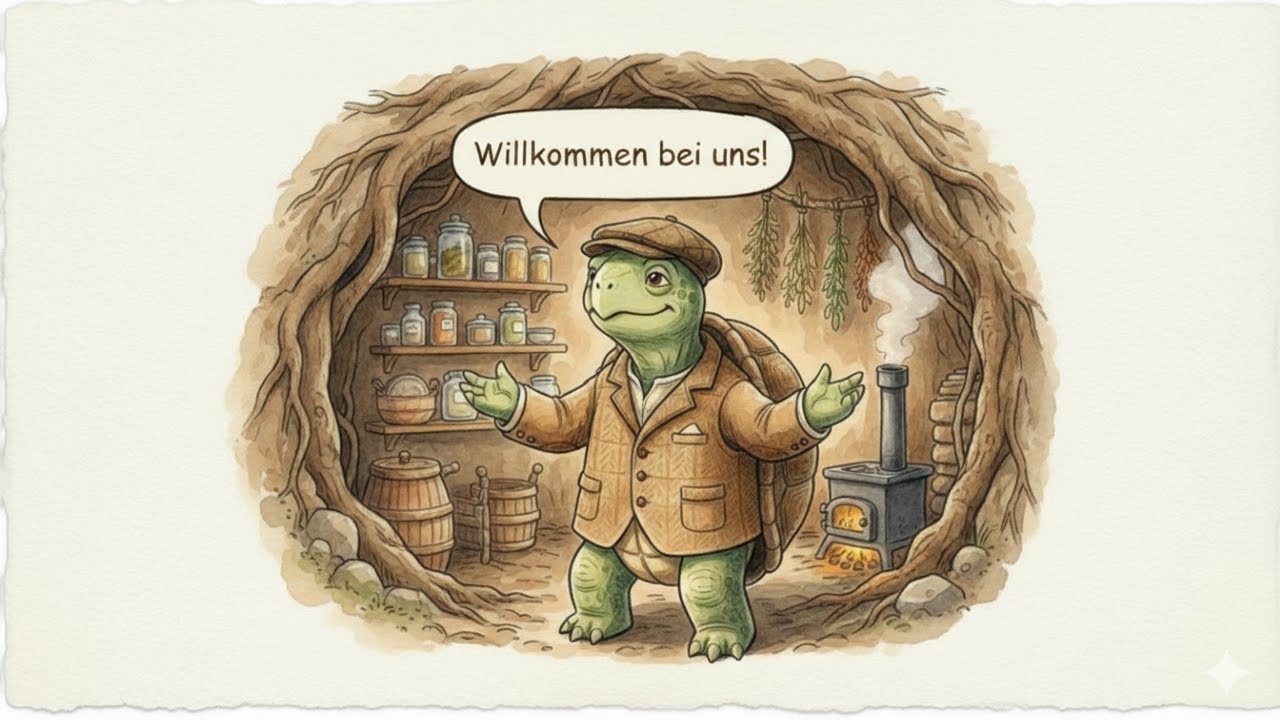 Barnaby's Perfect Broth. learn German at a Turtles Pace