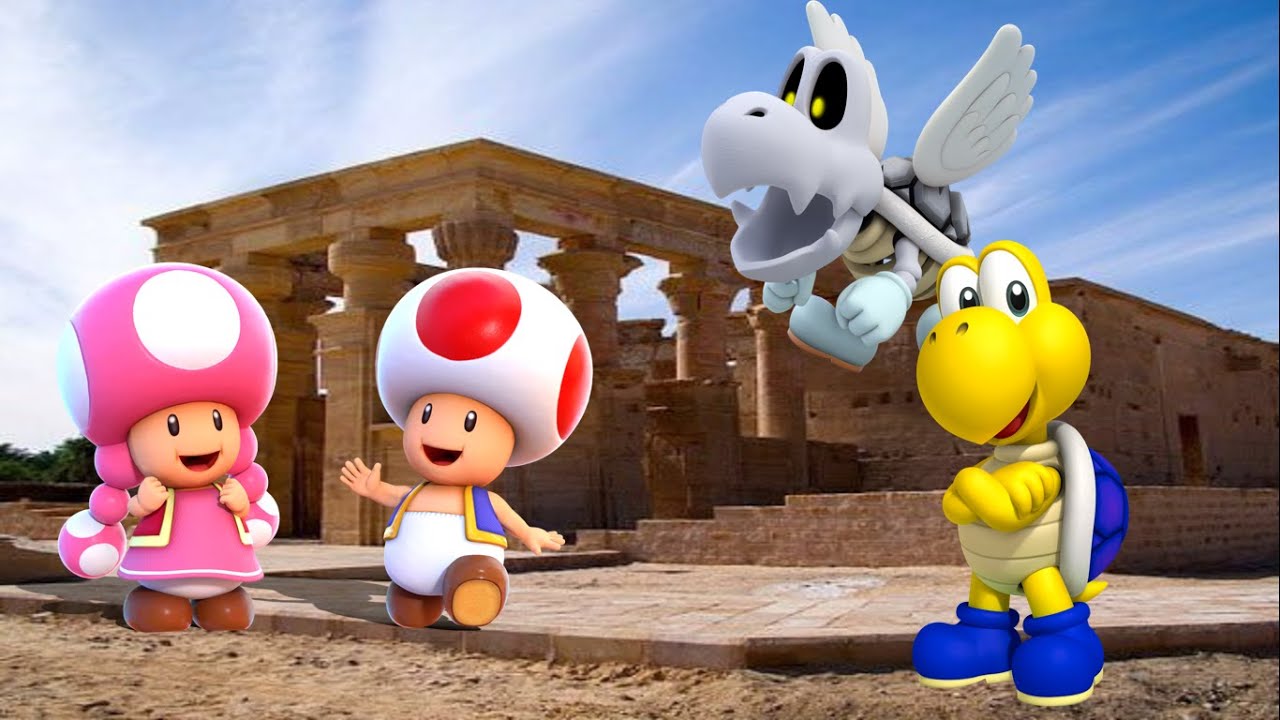 Mario Tennis Aces - Toadette and Toad vs Dry Bones and Blue Shell Koopa Troopa