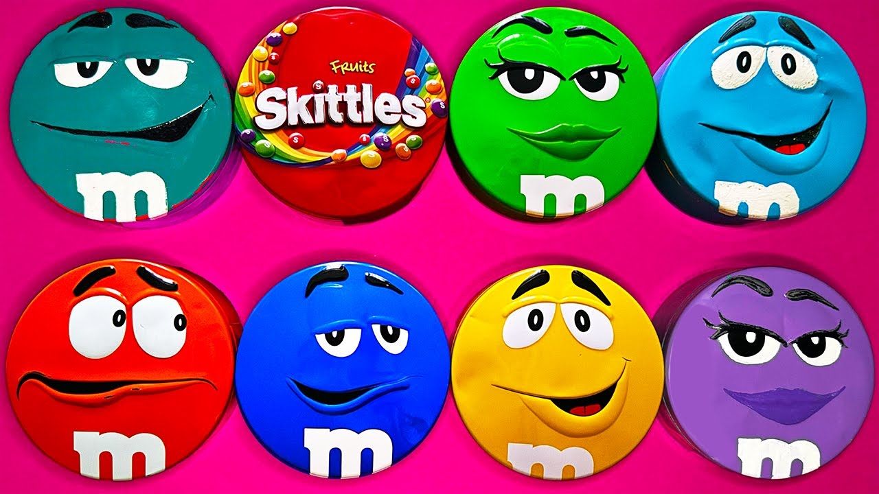Satisfying Video | Delightful Unpacking Colorful Skittles & Yummy M&M'S Candy From Mystery Tins ASMR