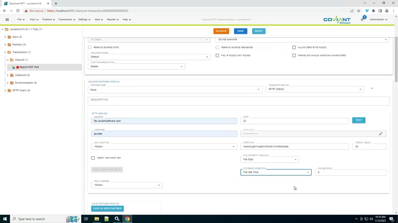 How To: Configuring your first automated file transfer in Diplomat MFT ( Managed File Transfer )