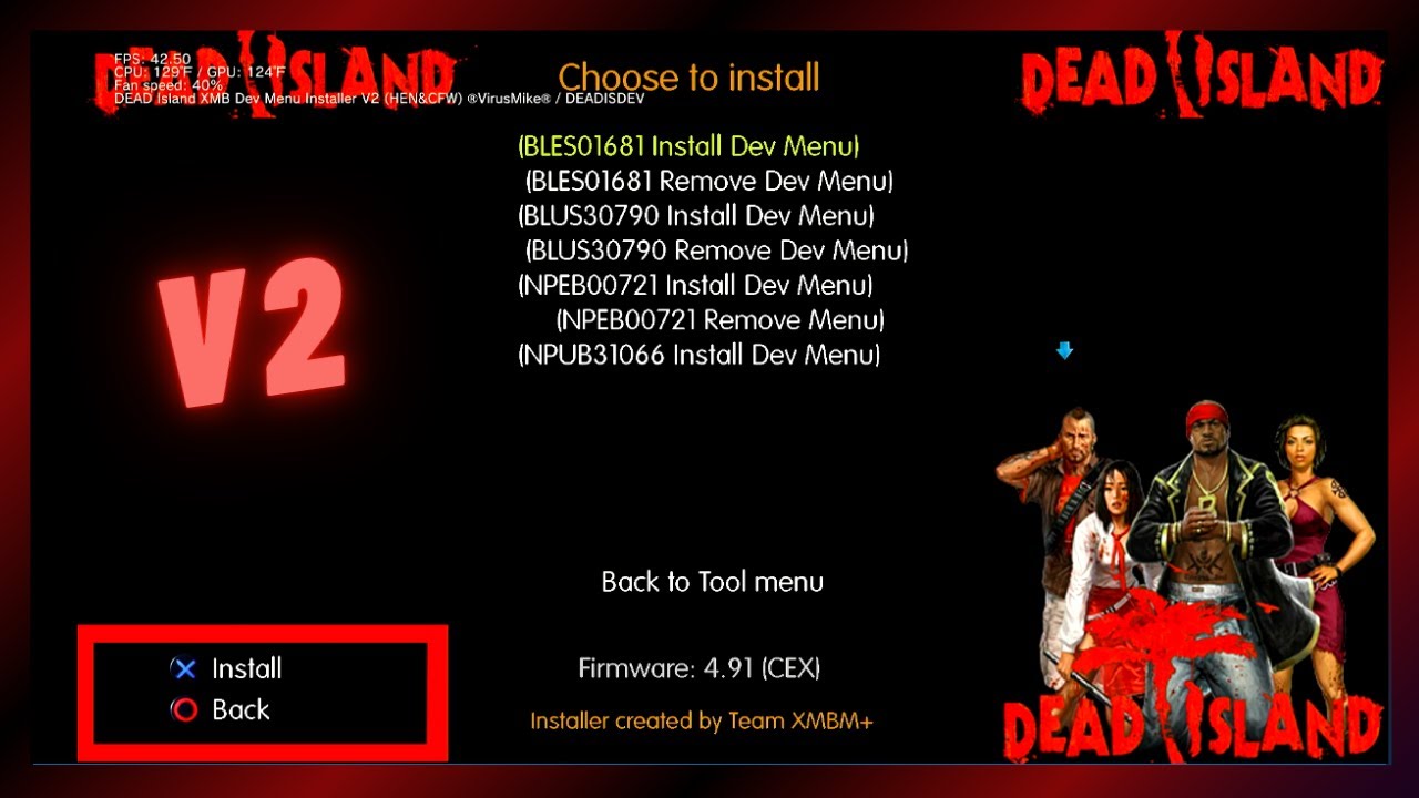 PS3 Dead Island Series Test Dev Menu Installer V2  By VirusMike [Offline Use Only]
