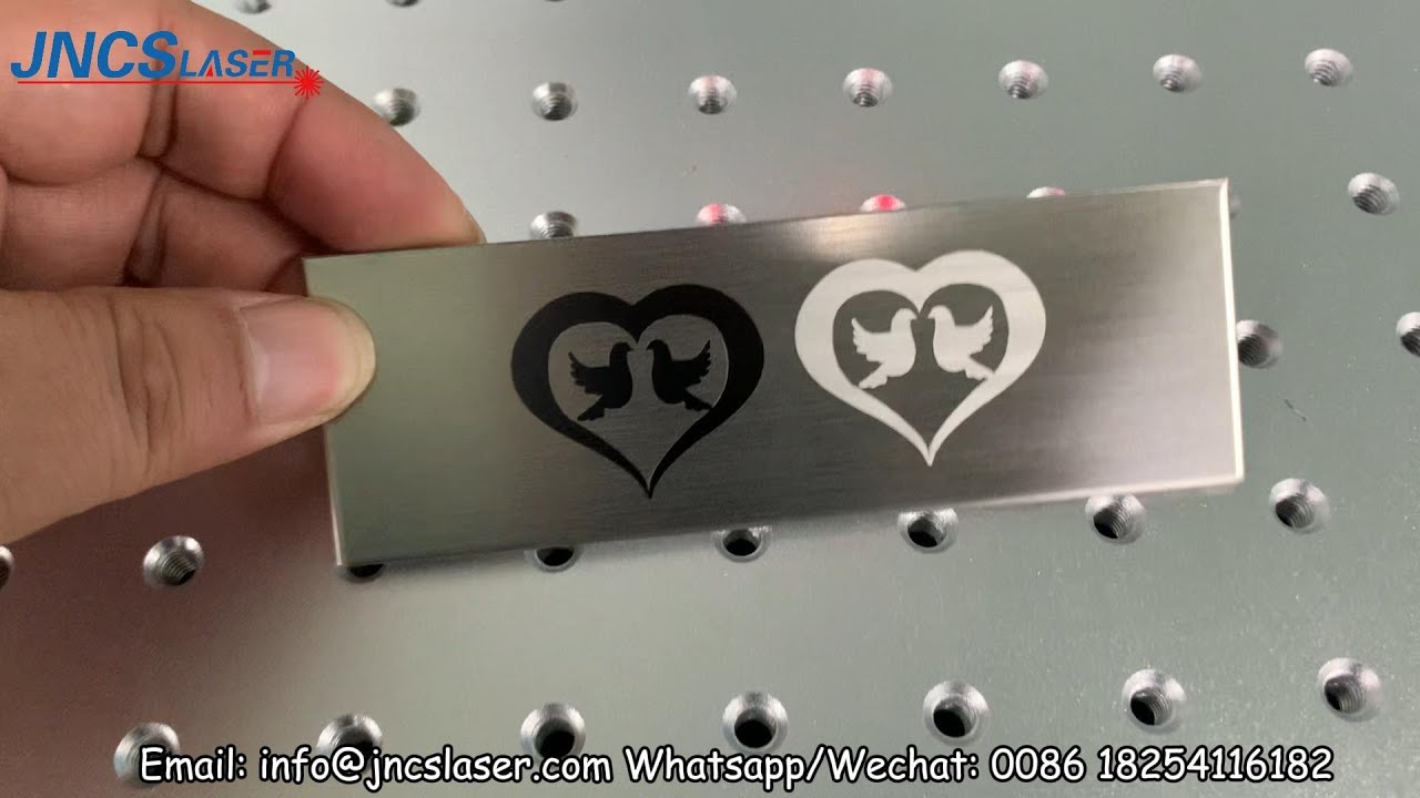 jpt mopa 30w fiber laser marking machine stainless steel black and white marking 