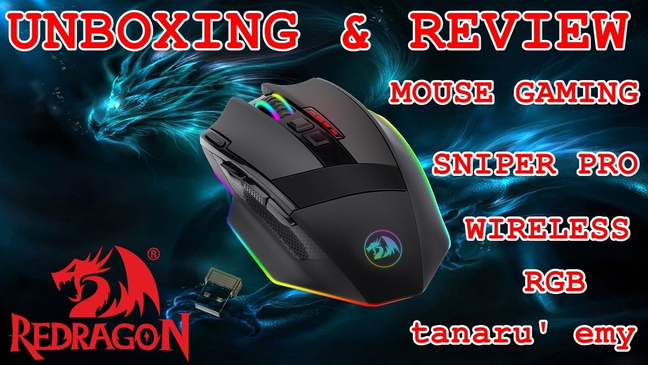 Unboxing & Review (4K) mouse gaming Redragon Sniper Pro RGB Wireless