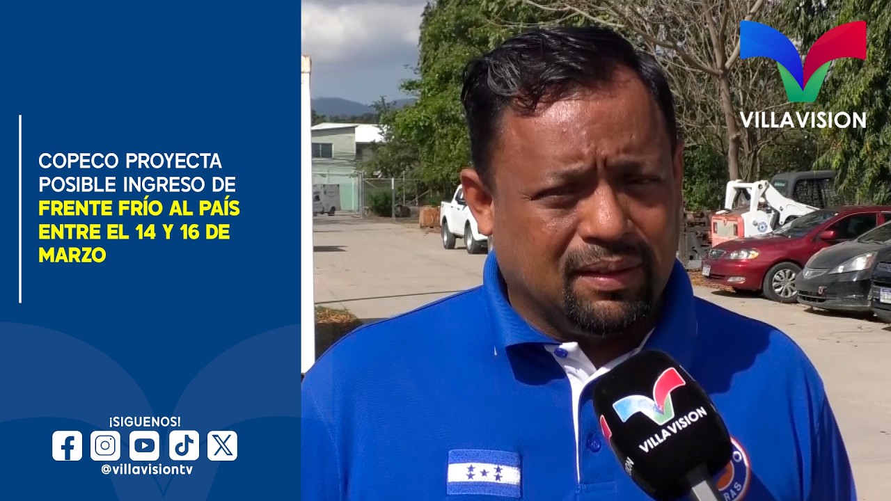 COPECO PROYECTA POSIBLE INGRESO DE FRENTE FRÍO AL PAÍS ENTRE EL 14 Y 16 DE MARZO