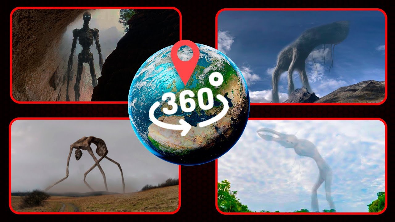 VR 360° - Top 4 Giant Trevor Henderson Creatures Found on Google Earth!