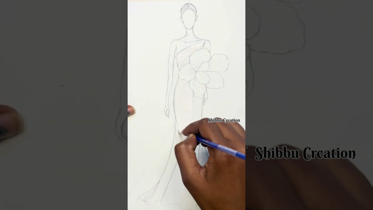 Beautiful Dress Painting Art 💃#youtube#art #painting#trending#viral#dress#artist #latest#subscribe 