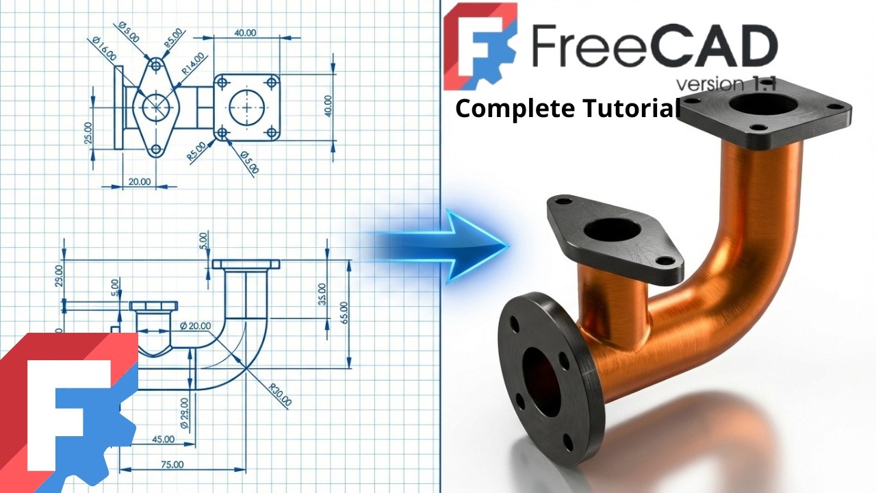 FreeCAD  - Complete Beginner Tutorial Step by Step Exercise 34