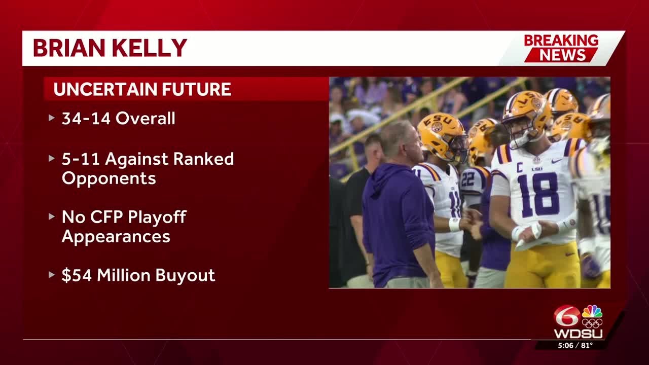LSU Head Coach Brian Kelly's future with program uncertain after disappointing loss to Texas A&M