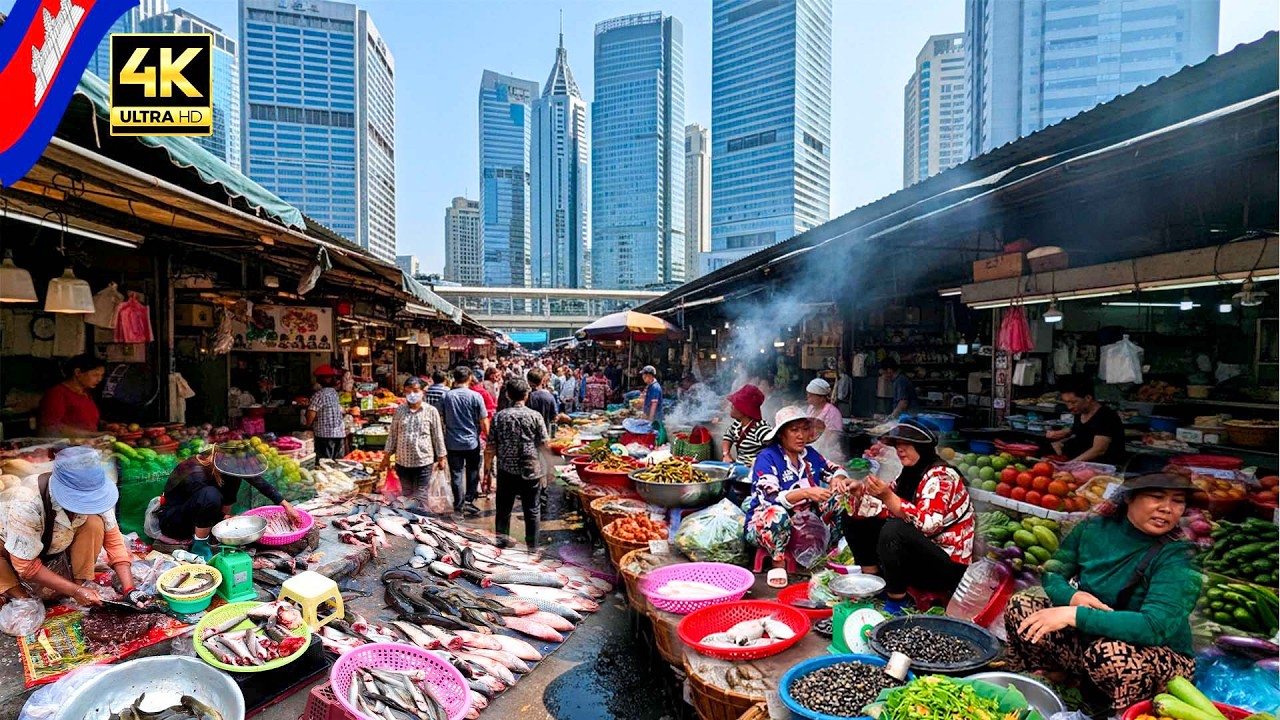Real Cambodia 🇰🇭  Best Fresh Food & Local Street Market Phnom Penh