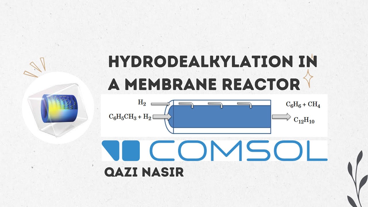 Hydrodealkylation Reaction in a Membrane Reactor Using COMSOL Multiphysics #comsolmultiphysics
