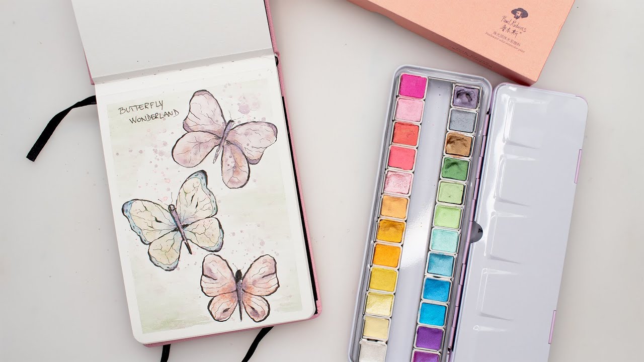 Paul Rubens pearlescent watercolor set and watercolor journal review