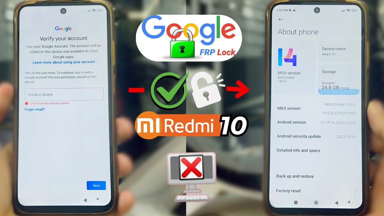 Обход FRP Redmi 10 (21061119DG) MIUI 14 без ПК