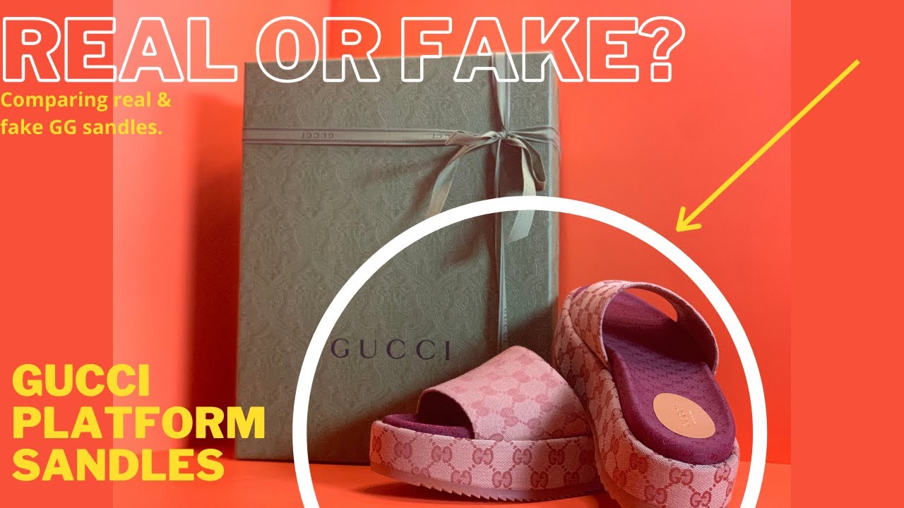 How to spot fake Gucci sandals (GG slide platform).