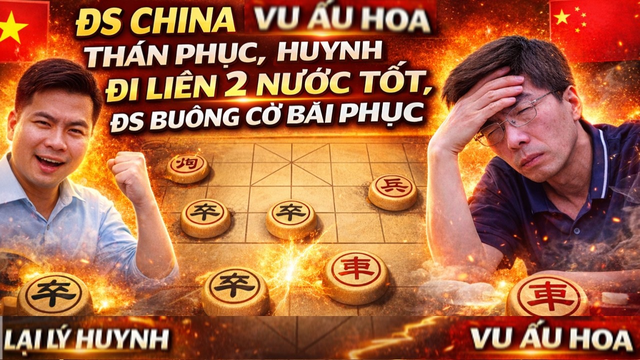 Đs Vu Ấu Hoa thán phục ,HUYNH đi liền 2 nước tốt ,Đs buông cờ bái phục - Video gốc Video thật
