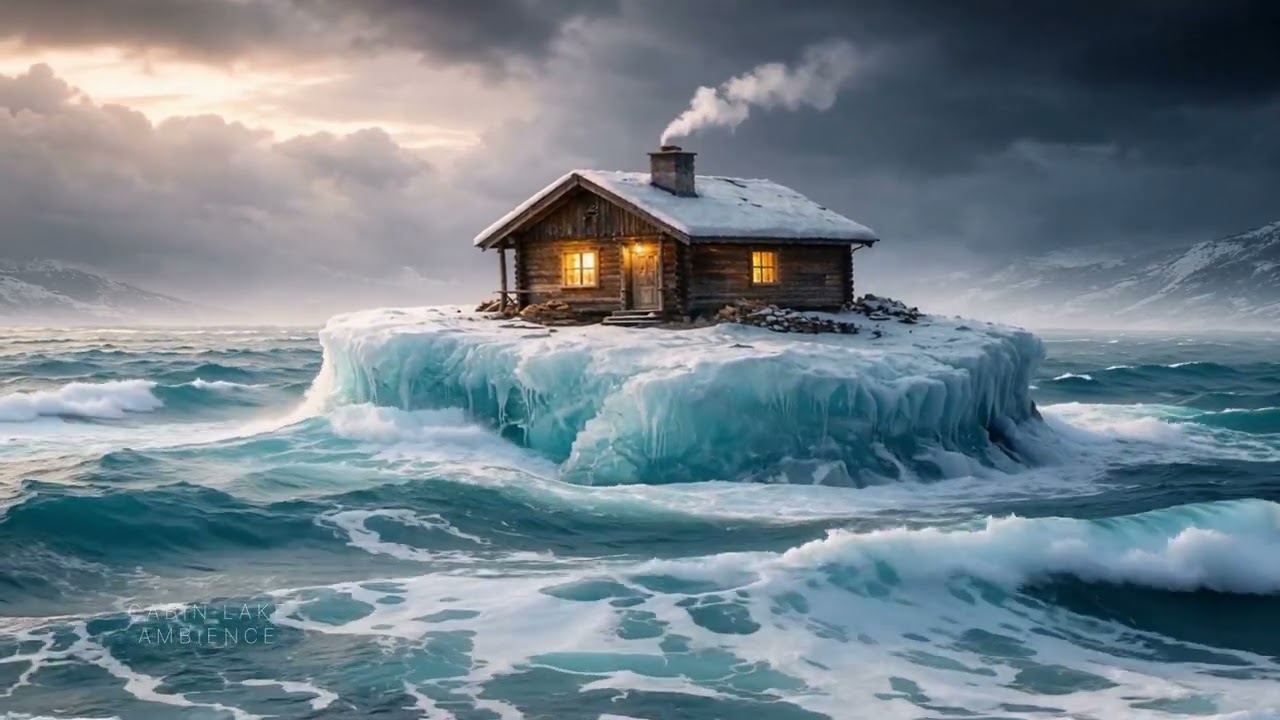Cabin Lake Ambience #25 | 8H Ocean Waves & Icy Water | Deep Sleep 4K | by Lengau Lee