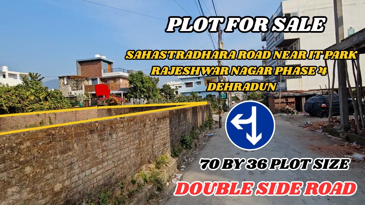 Double Side Road Plot For Sale Near IT Park Sahastradhara Road Dehradun | 70×36 Plot ! #dehradun
