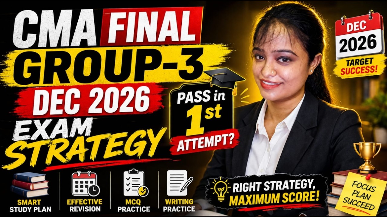 CMA Final Group-3 Dec 2026 Exam Strategy | Pass in 1st Attempt 🔥