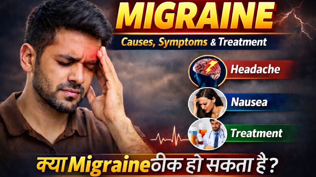 Migraine को जड़ से खत्म कैसे करें? आसान समझ में पूरी जानकारी । Migraine causes, symptoms & treatment