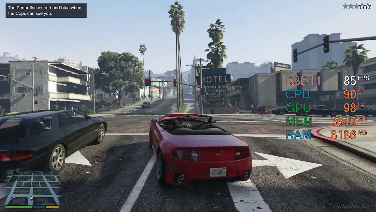 GeForce GTX 1060 6GB -- Intel Core i3-8100 --  GTA V FPS Test
