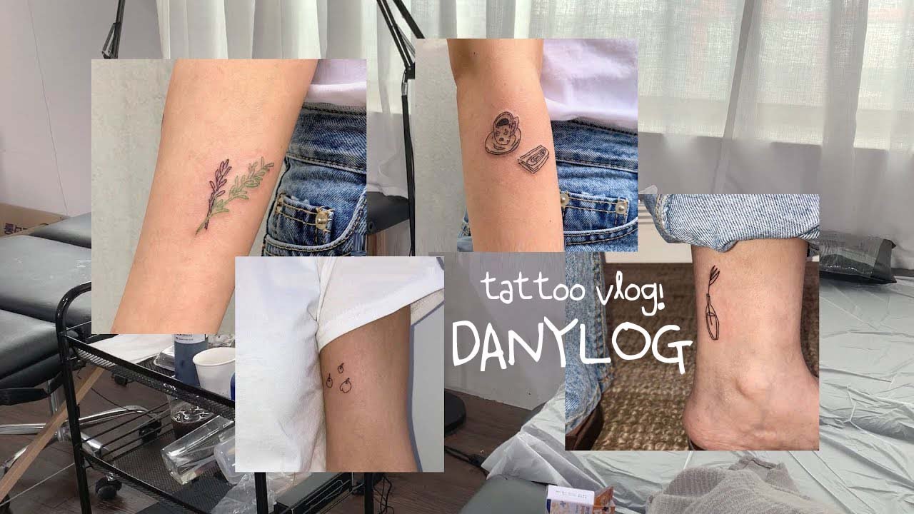 타투브이로그, 1일 5타투받는 일탈영상🖤 (미니타투, 두들타투, 낙서타투, 타투후기) TATTOO VLOG