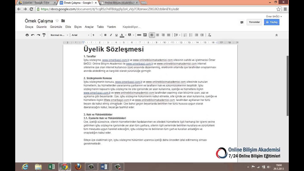Google Suit Dokümanlar Nasıl Kullanılır. | Ömer BAĞCI