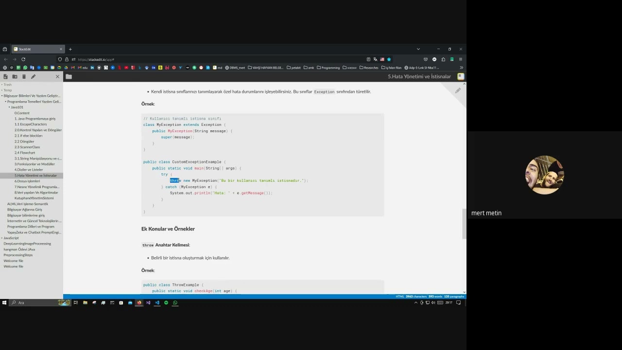 GDG on Campus  Java Eğitimi -  30 Aralık Pazartesi Günü Dersi -  Hata Yönetimi ve İstisnalar