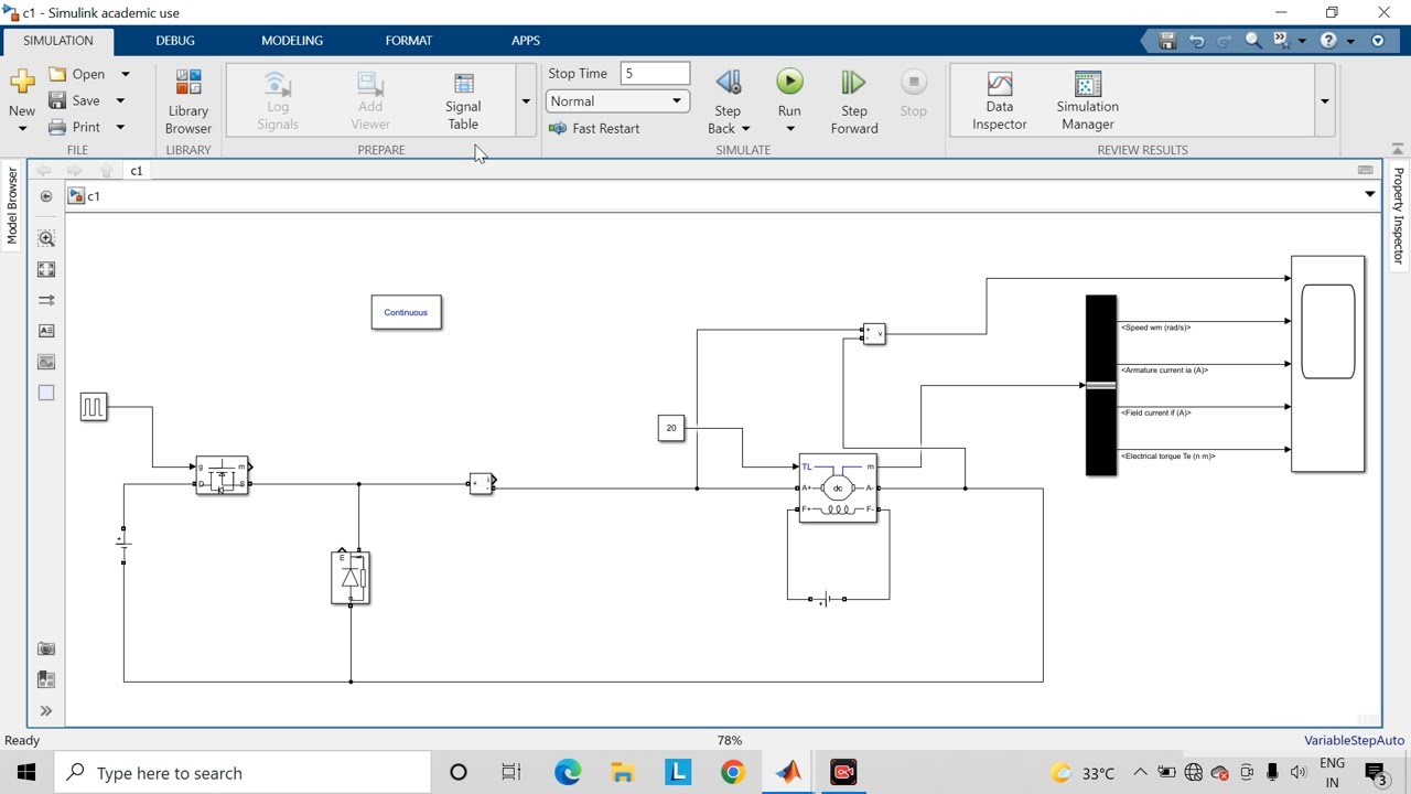 Simulation of Chopper Controlled DC Motor