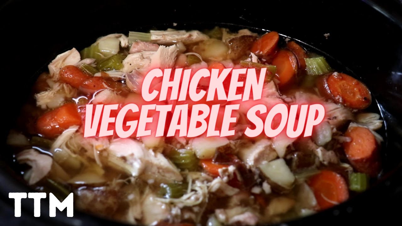 EASY Slow Cooker Chicken Vegetable Soup