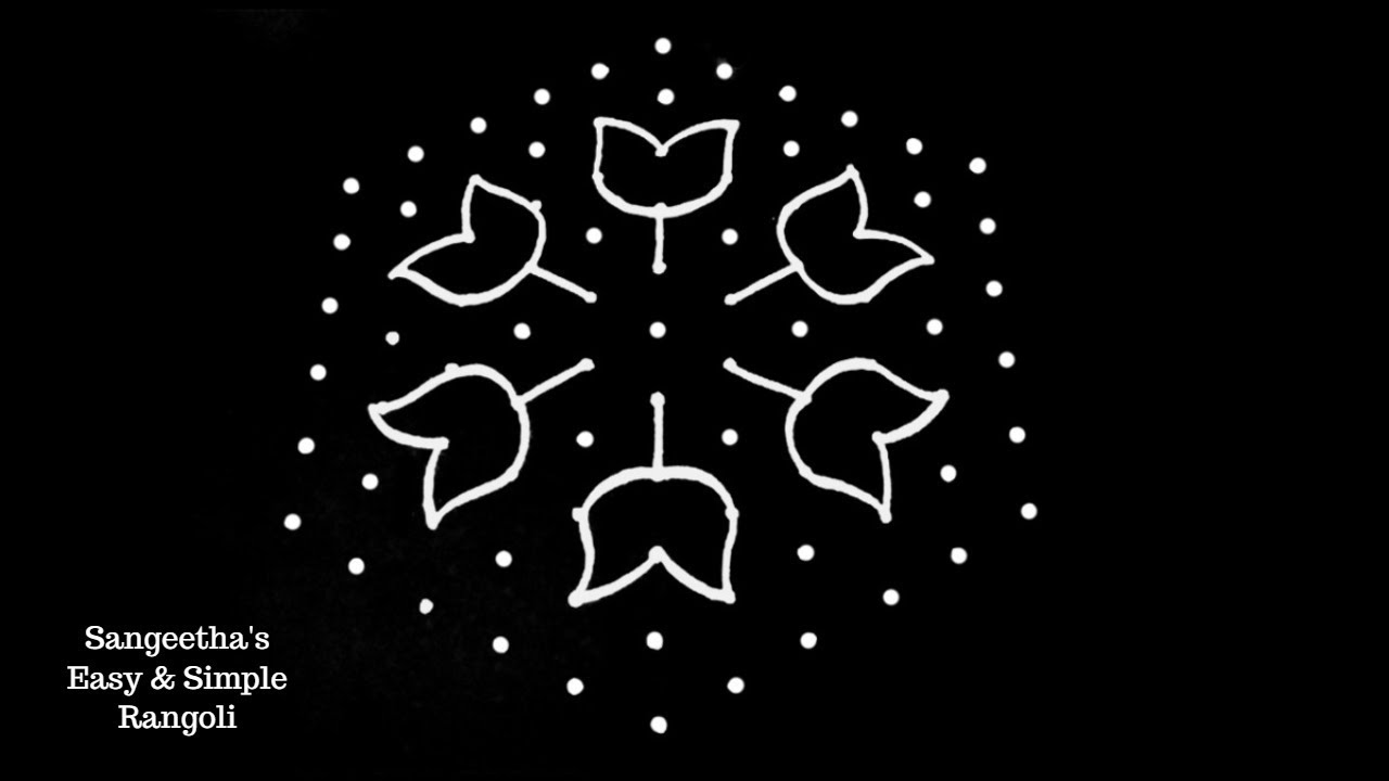 Easy Rangoli Design with 11X6 Dots | Rangoli Designs | Kolam Designs | Muggulu Designs | Kolam