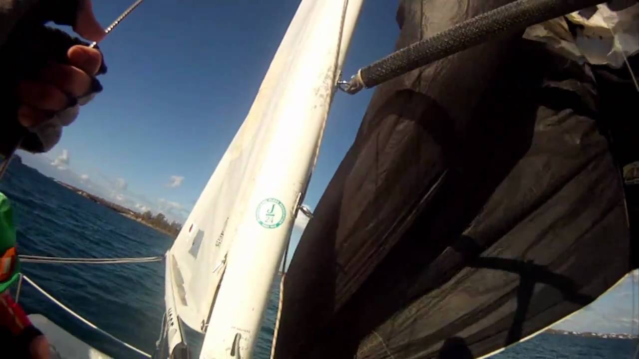 J24 Spinnaker Hoist - Foredeck view