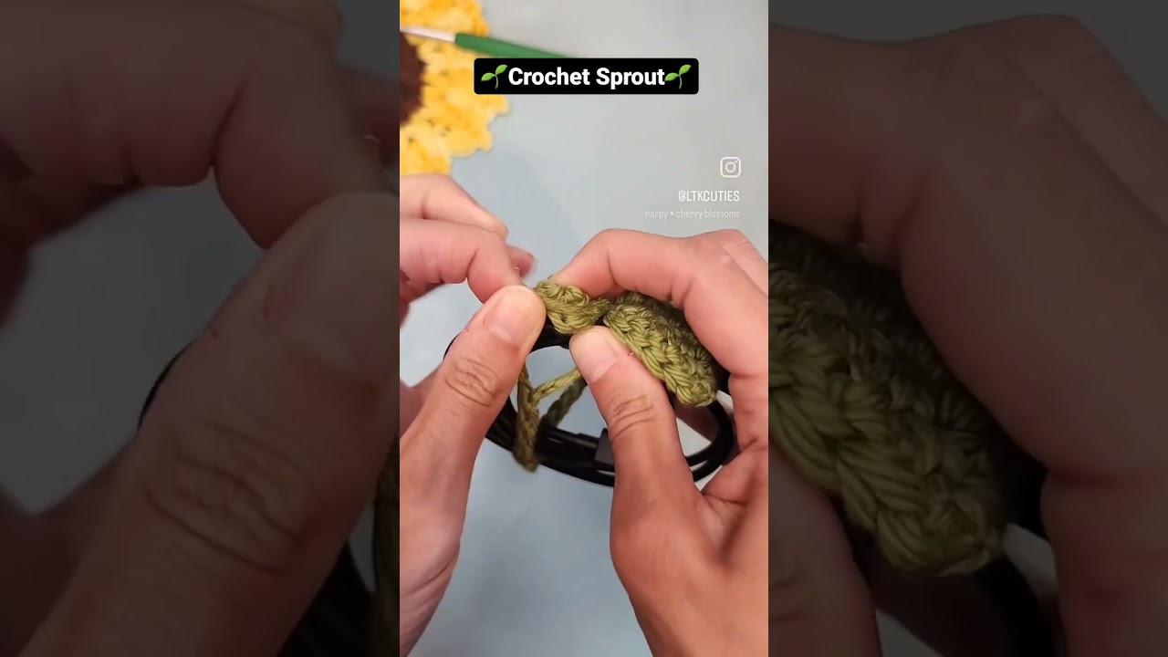 crochet sprout🌱 cord wrap or bookmark! 