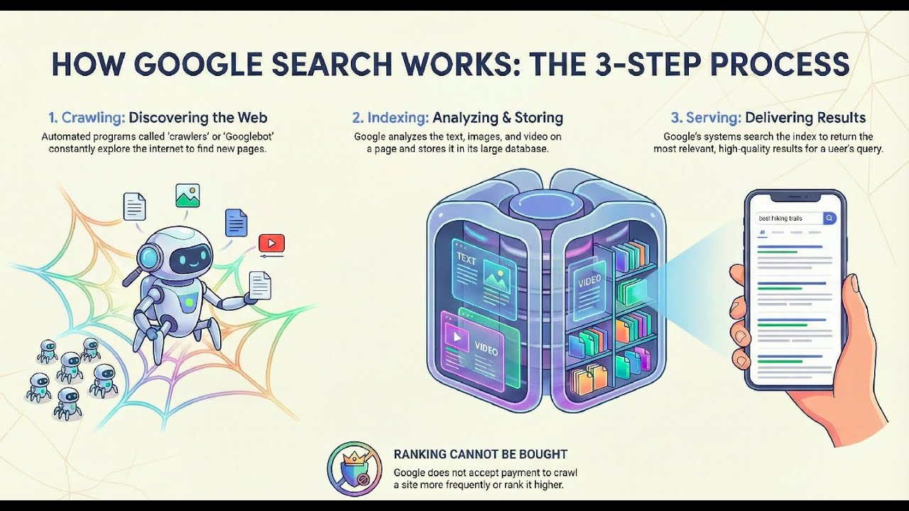 🚀How Google Search Works Explained in 7 Minutes || How Your sites visible on google