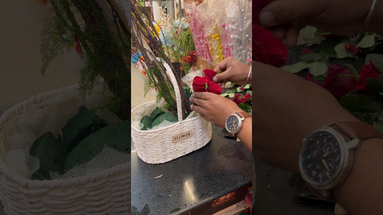 One of the best flower arrangement with rose n Lily ( full Vedio tutorial)