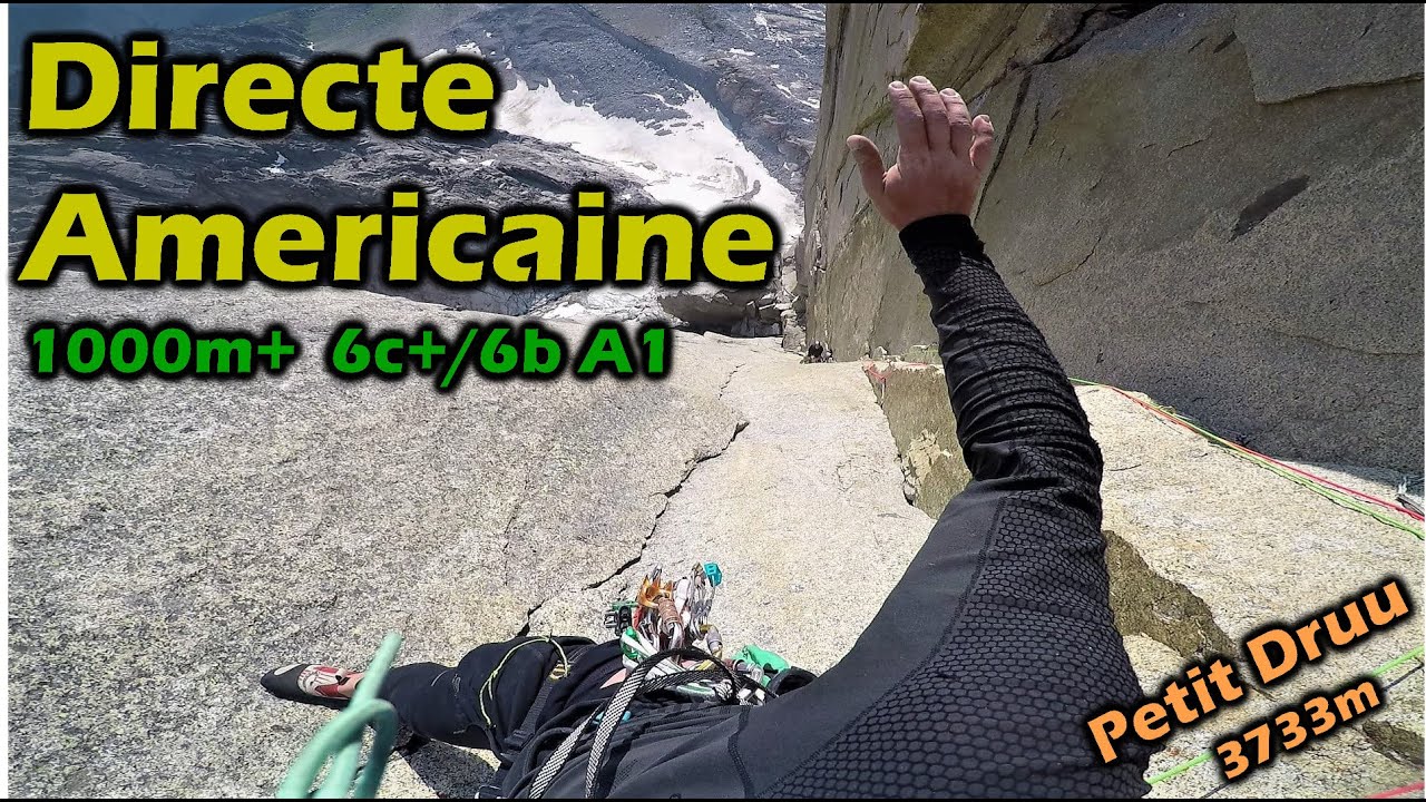 Directe Americaine (1000m ED- 6c+/6b A1) Petit Dru 3733m
