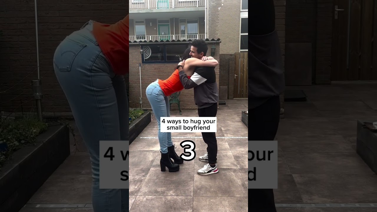 Tall girlfriend different ways to hug short boyfriend ❤️💃