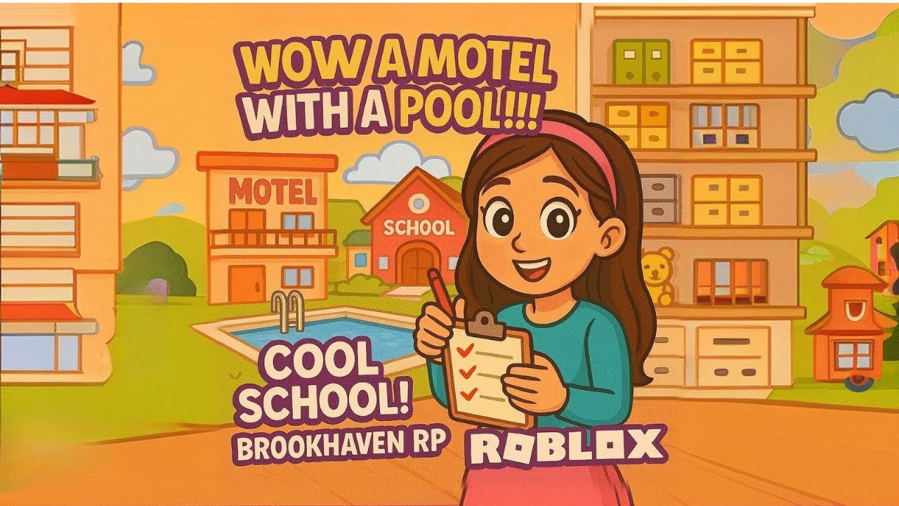 | WOW A MOTEL WITH A POOL!!! COOL SCHOOL! |Brookhaven 🏡 RP | Roblox |