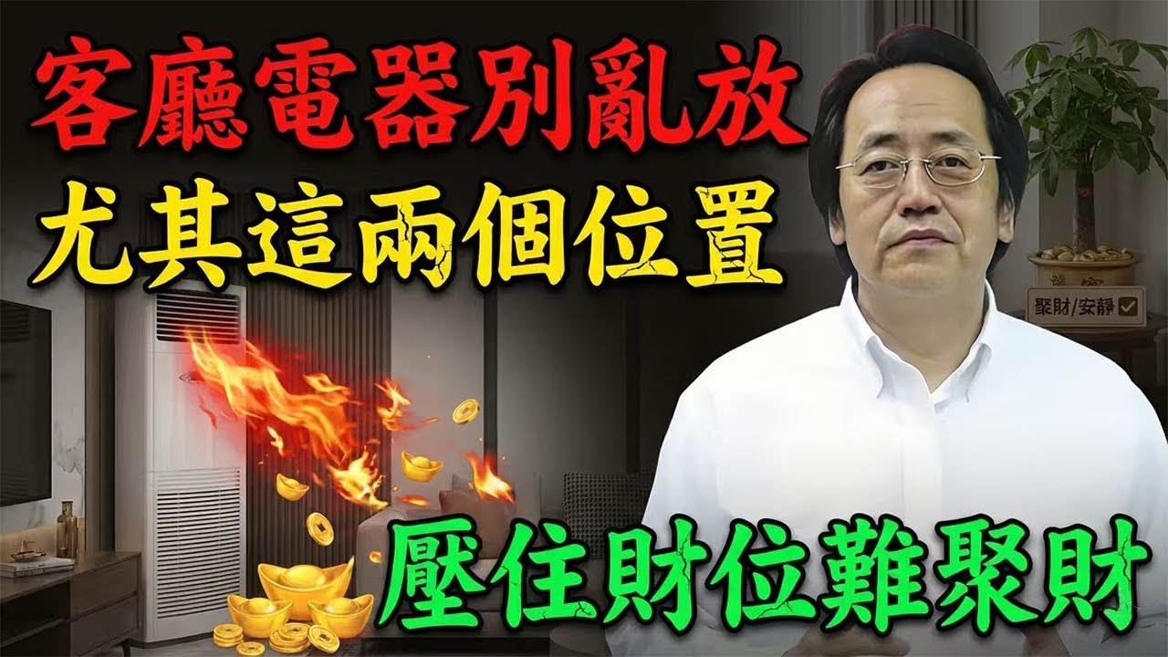 倪海廈：風水大忌！客廳電器別亂放！尤其這 2 個位置，犯了「火燒財庫」大忌！怎麼可能發財？