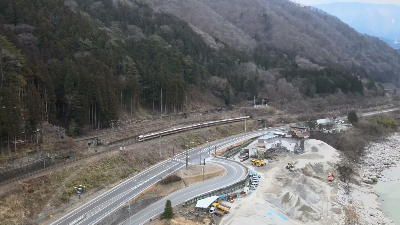 特急しなの空撮動画byクハネ583系