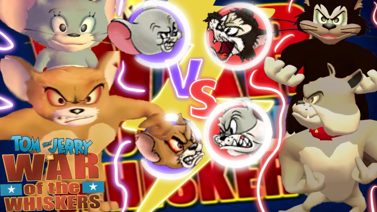 Tom and Jerry in War of the Whiskers | Nibbles & Monster Jerry VS Butch & Spike Tag Team